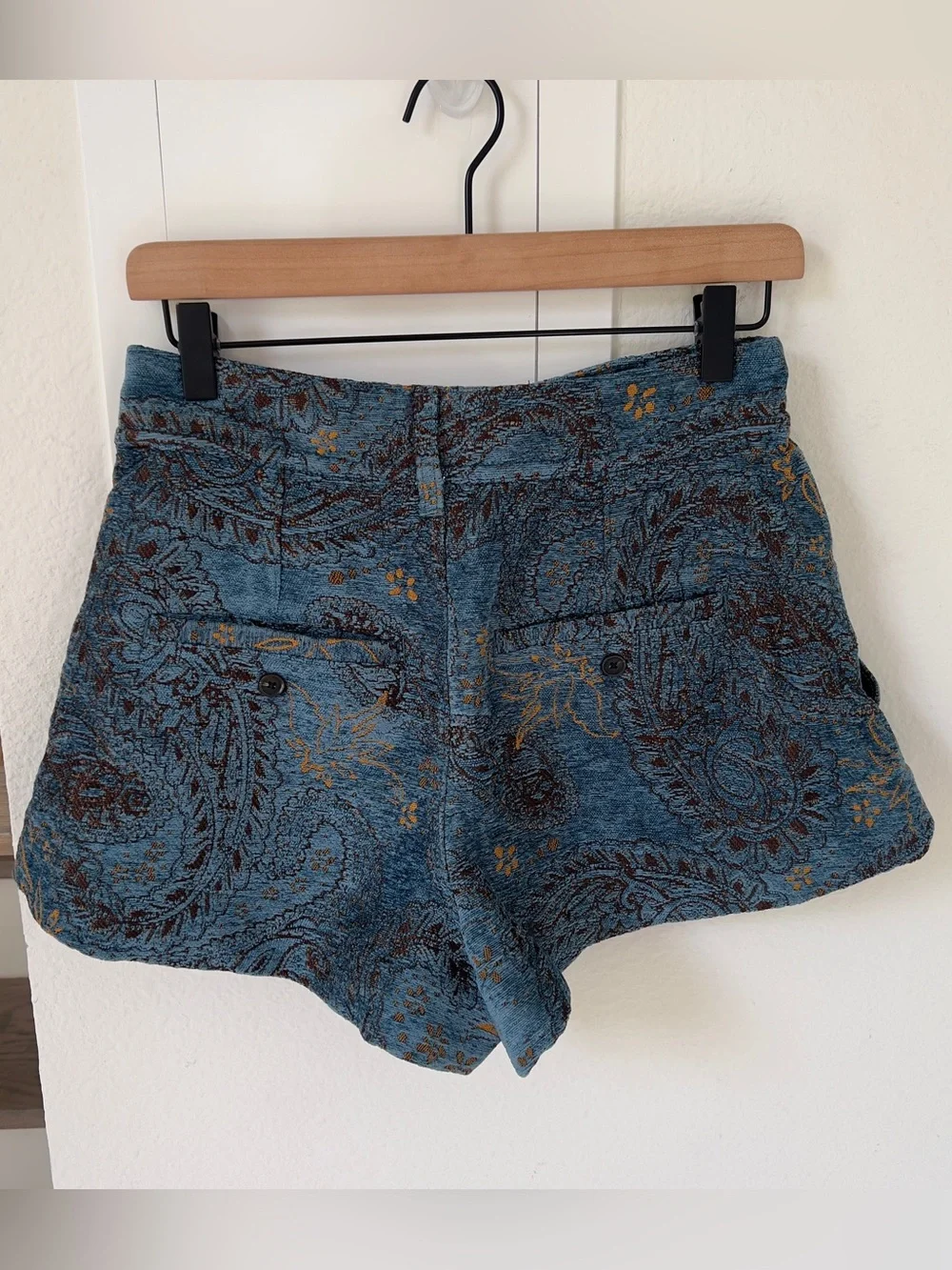 Free People Marina Jaquard Shorts in Blue Combo NWT - Picture 4 of 5